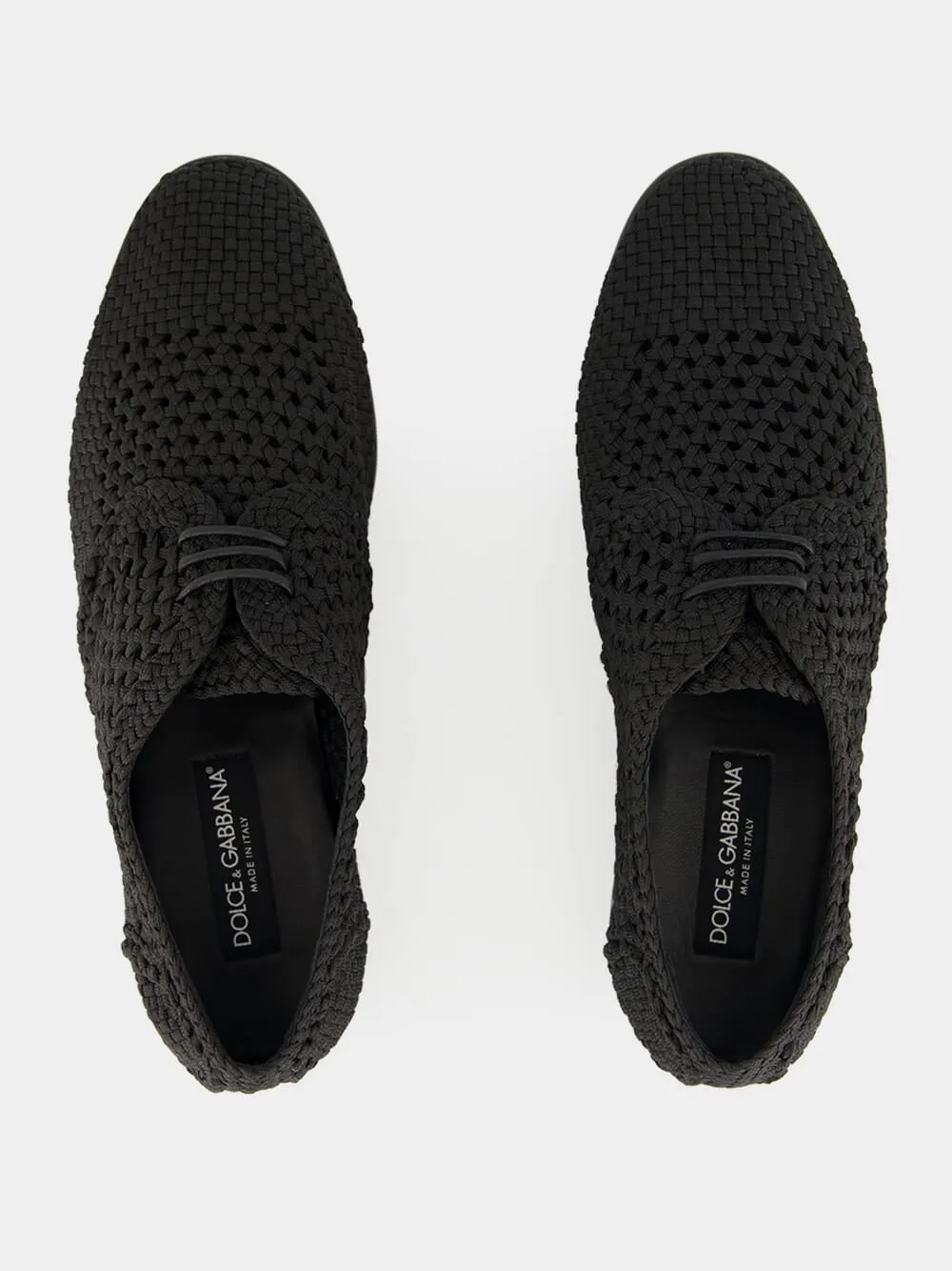 Black Woven Fabric Derby Shoes sold by Fashion Clinic product image thumbnail 4