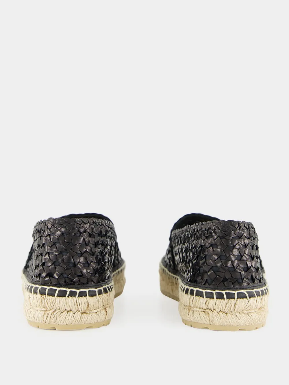 Black Woven Calfskin Espadrilles sold by Fashion Clinic product image thumbnail 5