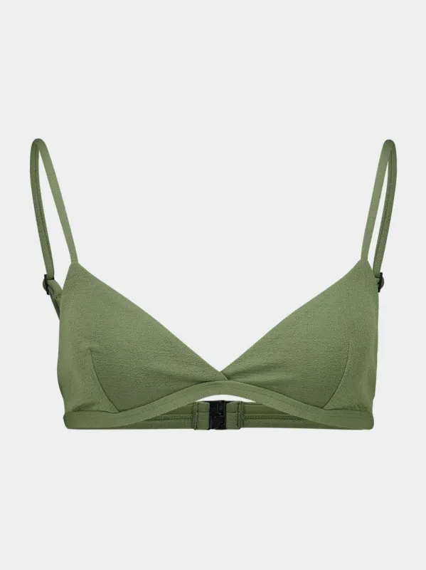 Safari Crinkle Tri Crop Bikini Top sold by Fashion Clinic