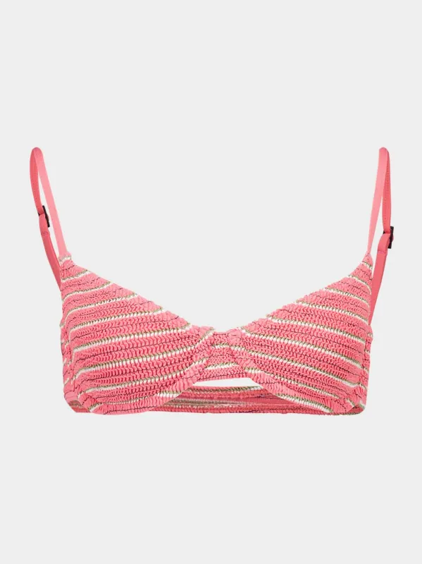 Watermelon Stripe Gracie Bikini Top sold by Fashion Clinic