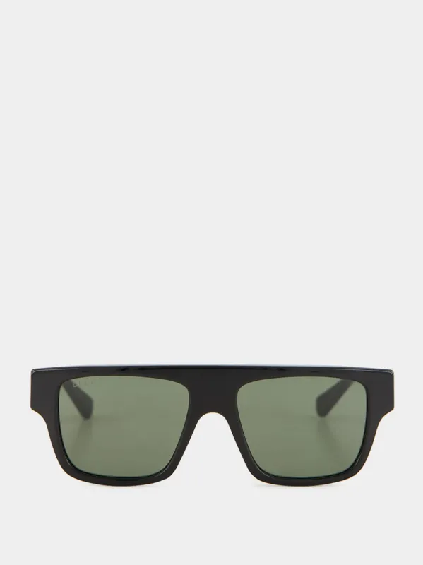 Web Detail Rectangular GG Sunglasses sold by Fashion Clinic