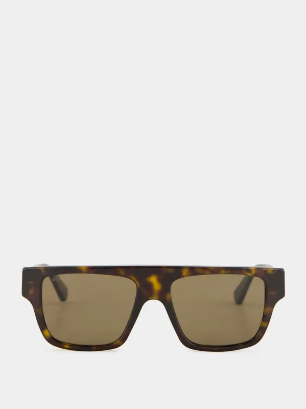 Web Detail Tortoiseshell GG Sunglasses sold by Fashion Clinic