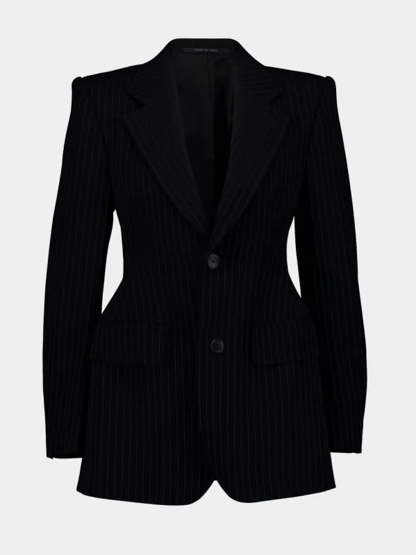 Single-Breasted Pinstripe Blazer sold by Fashion Clinic