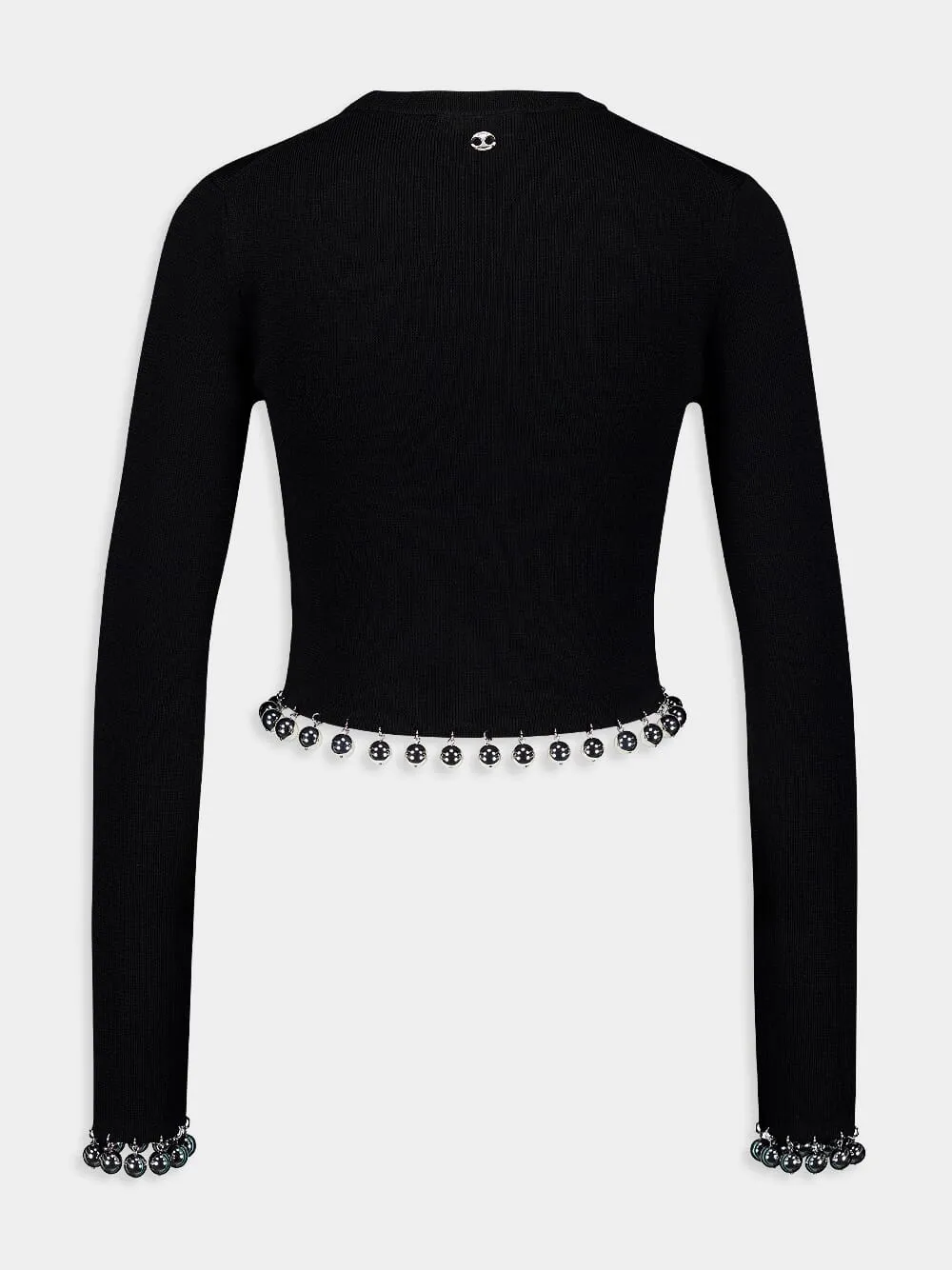 Black Beaded Wool Jumper sold by Fashion Clinic product image thumbnail 3
