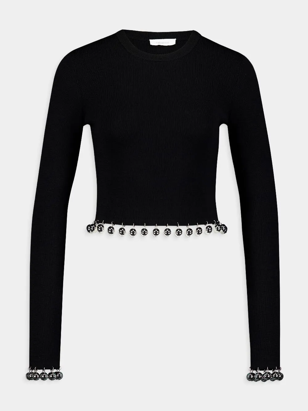 Black Beaded Wool Jumper sold by Fashion Clinic product image thumbnail 2