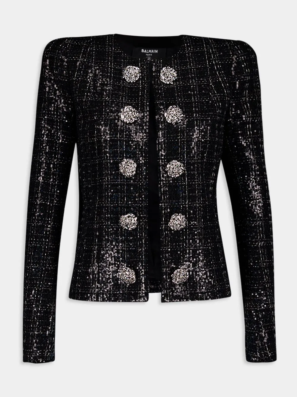 Sequin-Embellished Tweed Jacket sold by Fashion Clinic product image thumbnail 2