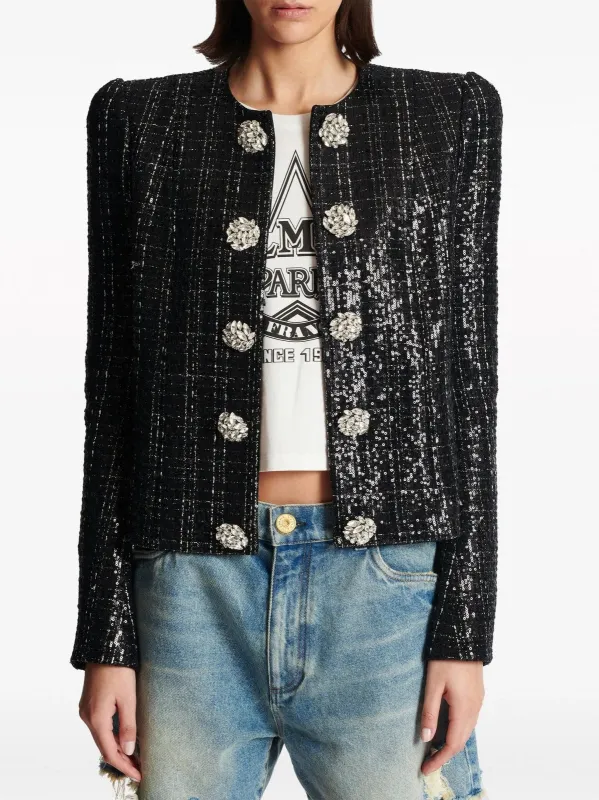 Sequin-Embellished Tweed Jacket sold by Fashion Clinic