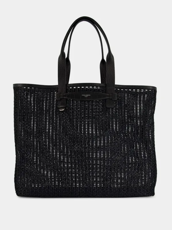 Adamo Woven Mesh Tote Shopper sold by Fashion Clinic