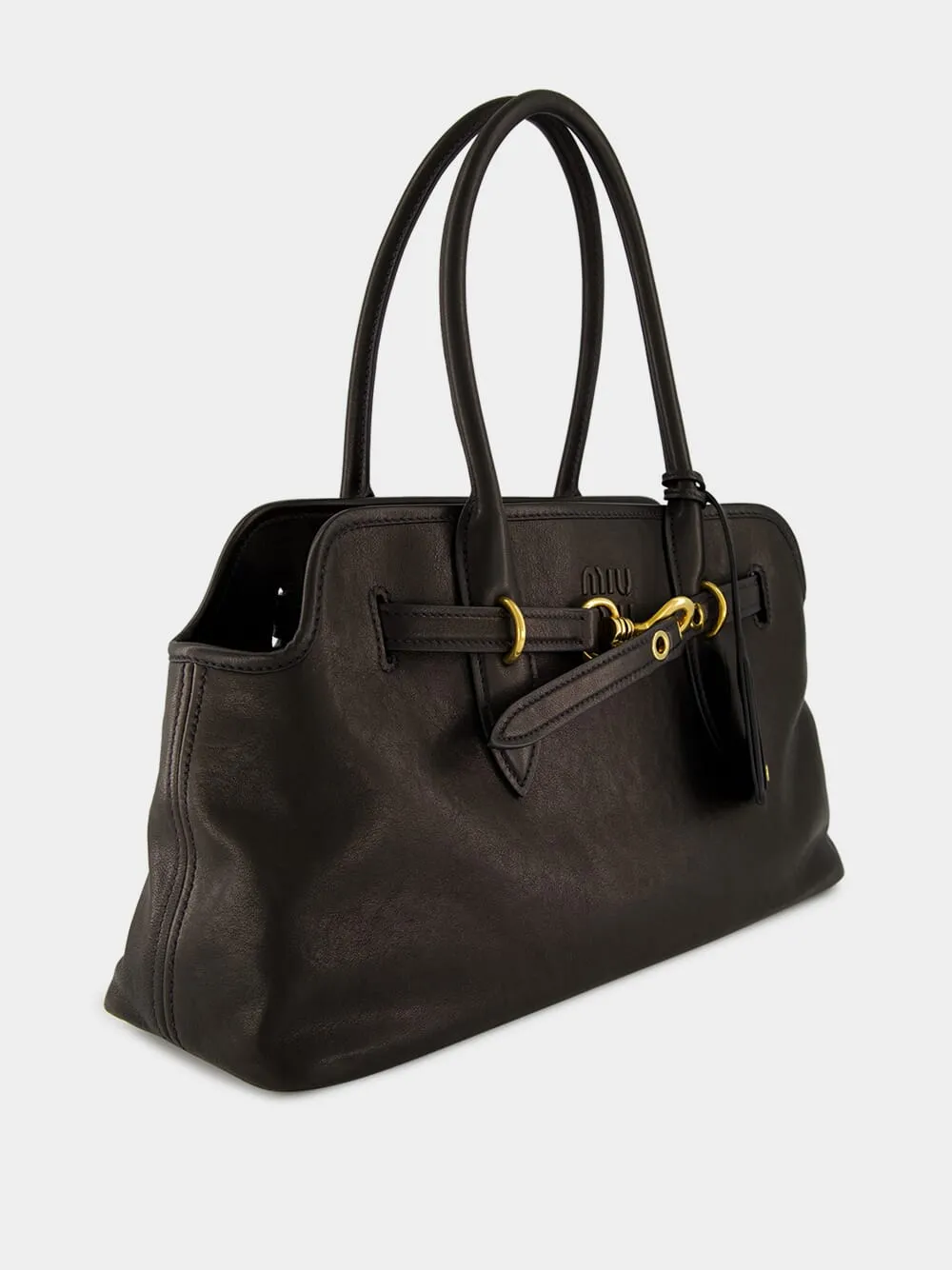 Black Aventure Large Nappa Leather Bag sold by Fashion Clinic product image thumbnail 3