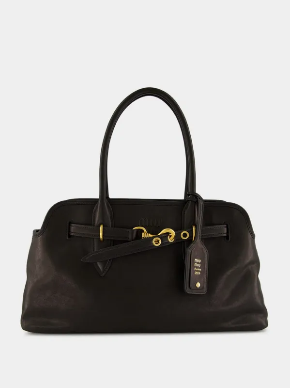Black Aventure Large Nappa Leather Bag sold by Fashion Clinic