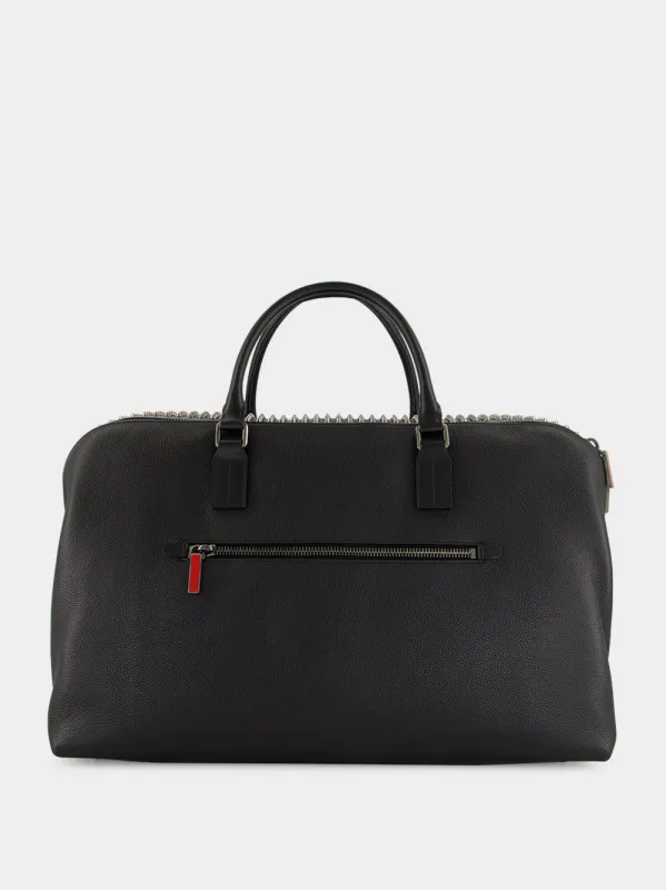 Black Funky Grained Leather Duffle Bag sold by Fashion Clinic