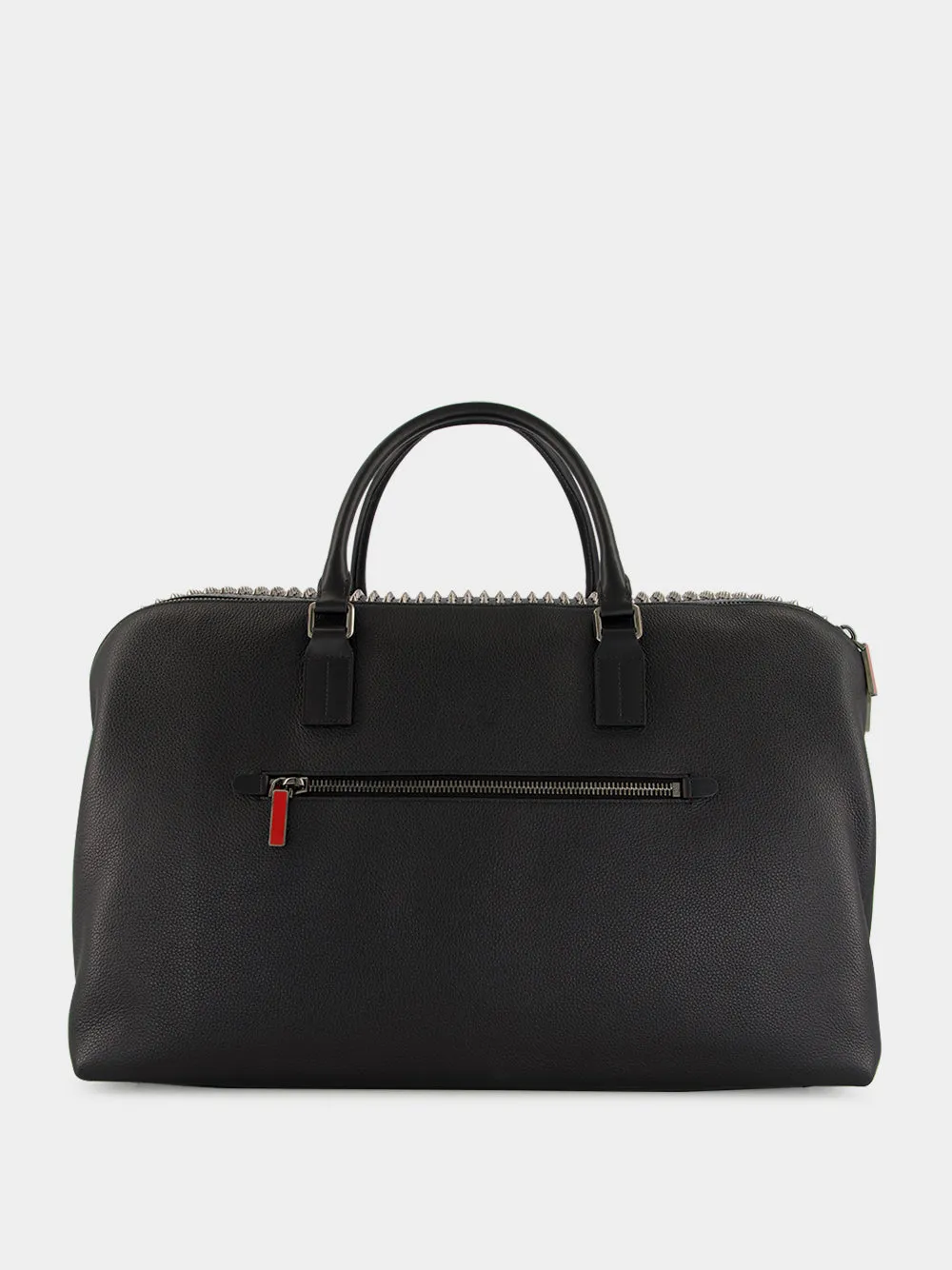 Black Funky Grained Leather Duffle Bag sold by Fashion Clinic