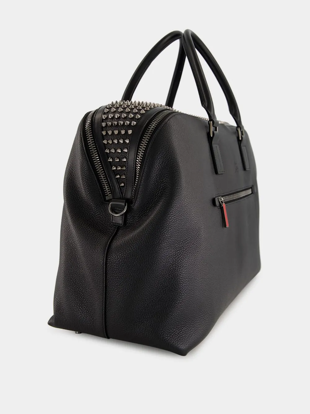 Black Funky Grained Leather Duffle Bag sold by Fashion Clinic product image thumbnail 3