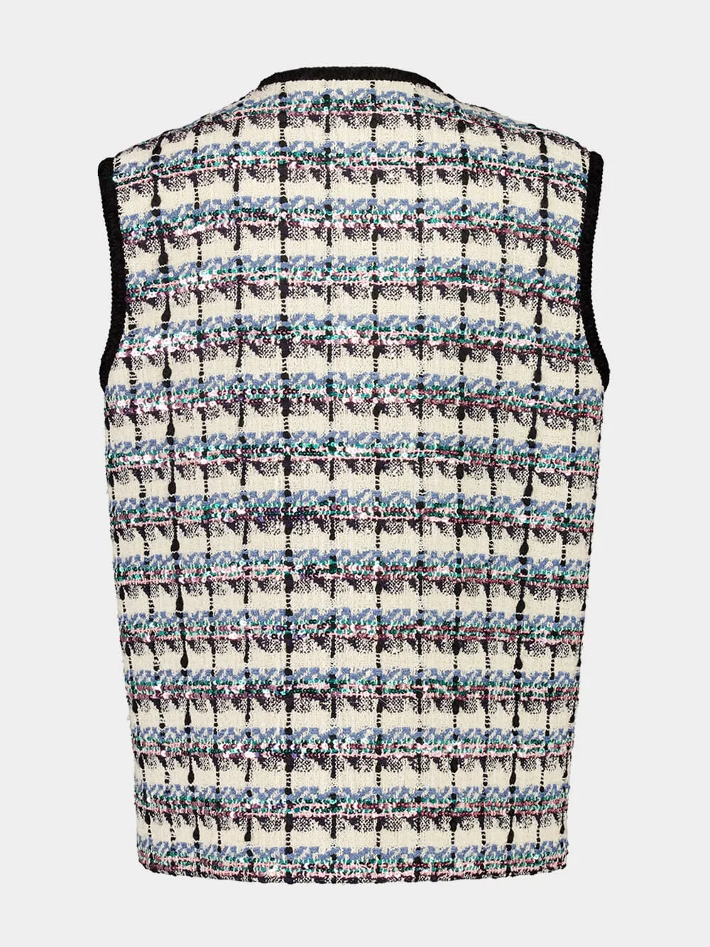 Ivory Multicolour Tweed Sequin Gilet sold by Fashion Clinic product image thumbnail 2