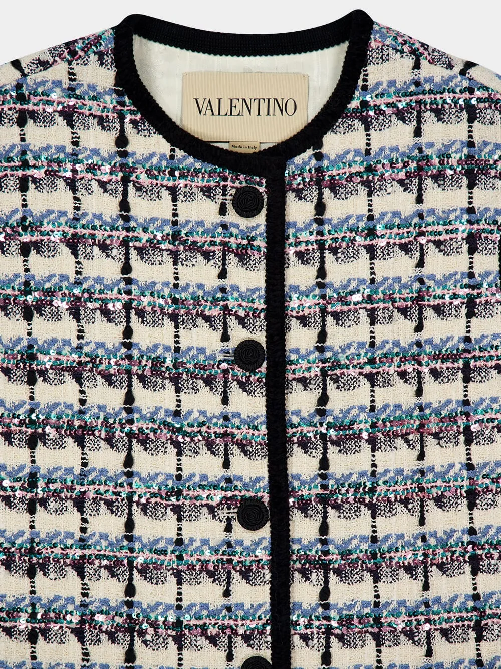 Ivory Multicolour Tweed Sequin Gilet sold by Fashion Clinic product image thumbnail 3