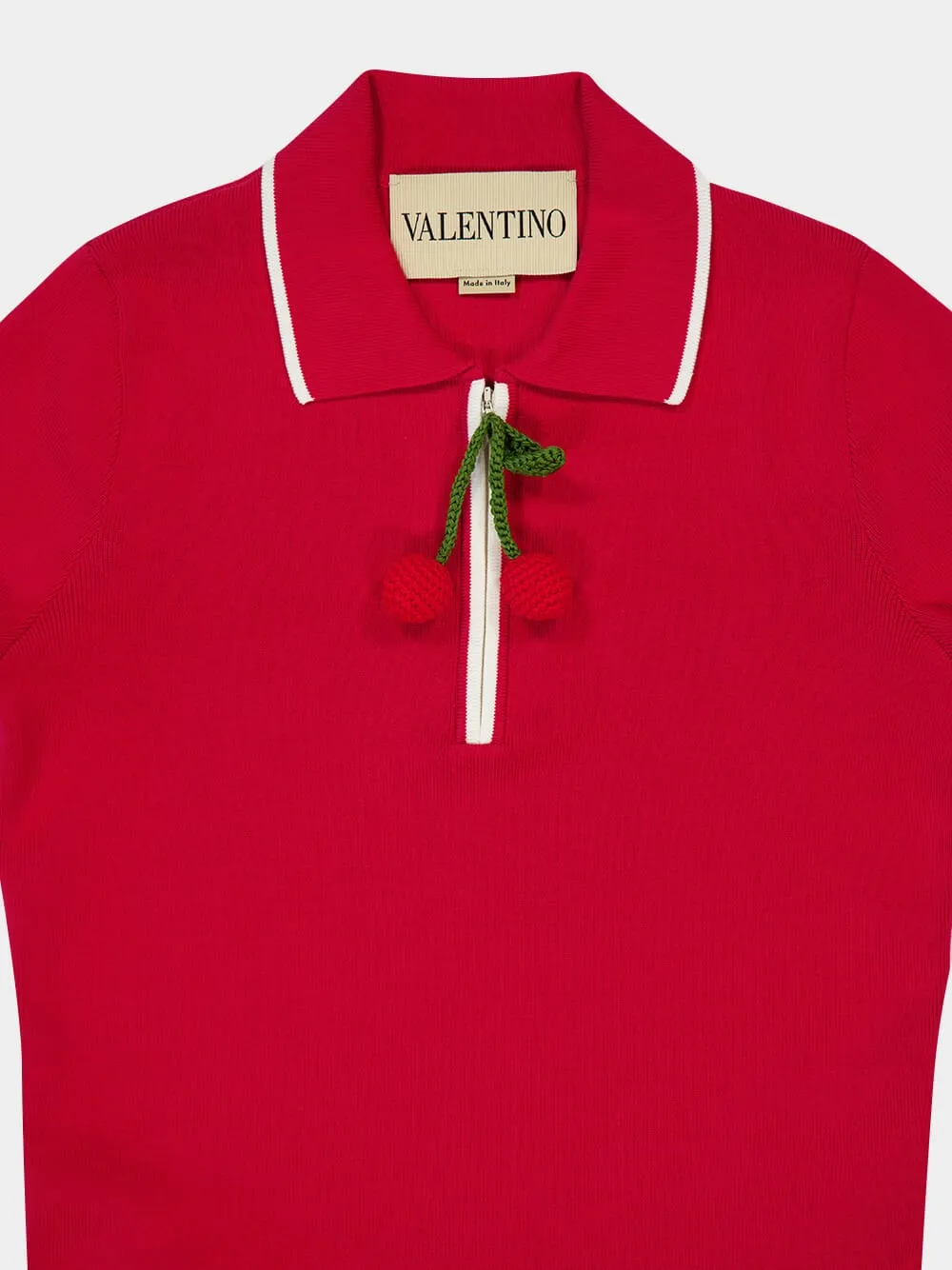 Paris Red Cotton Top with Cherry Detail sold by Fashion Clinic product image thumbnail 4