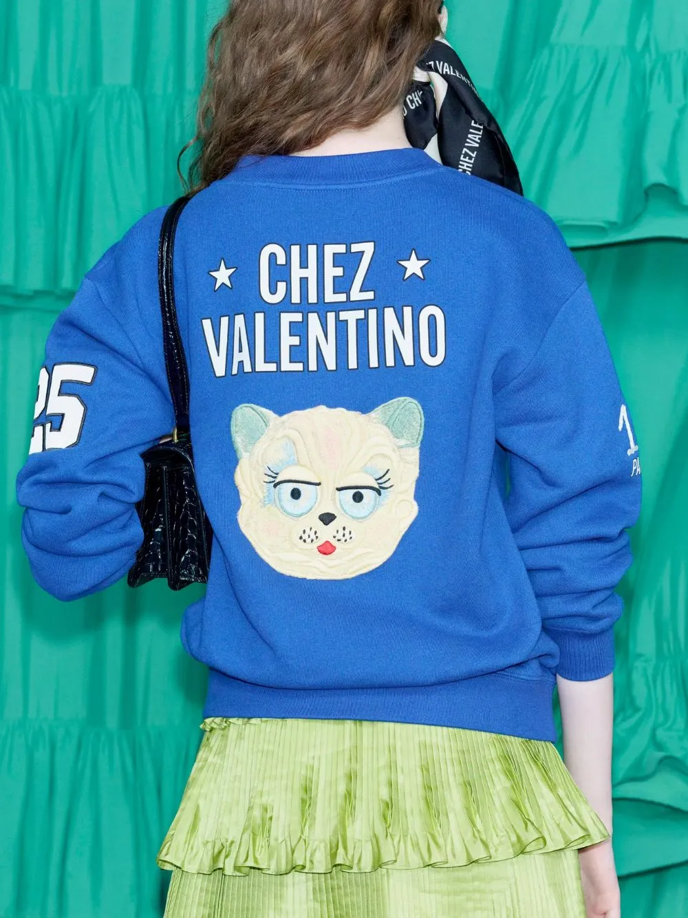 Blue Cotton Sweatshirt with Embroidery sold by Fashion Clinic product image thumbnail 4