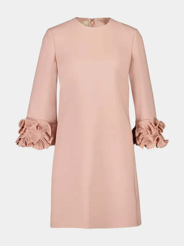 Rose Mist Crepe Mini Dress with Sleeve Detail sold by Fashion Clinic