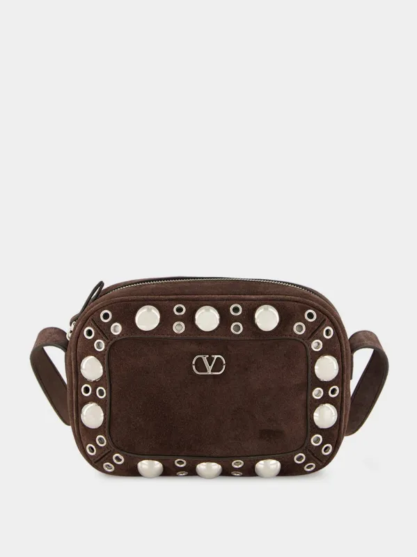 Brown Nellcôte Studded Crossbody Bag sold by Fashion Clinic