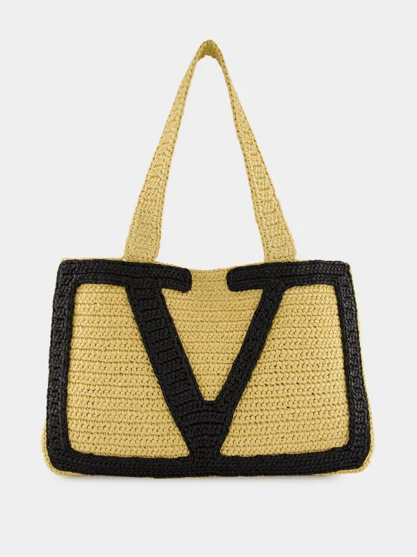 Natural Viva Superstar Large Raffia Tote Bag sold by Fashion Clinic