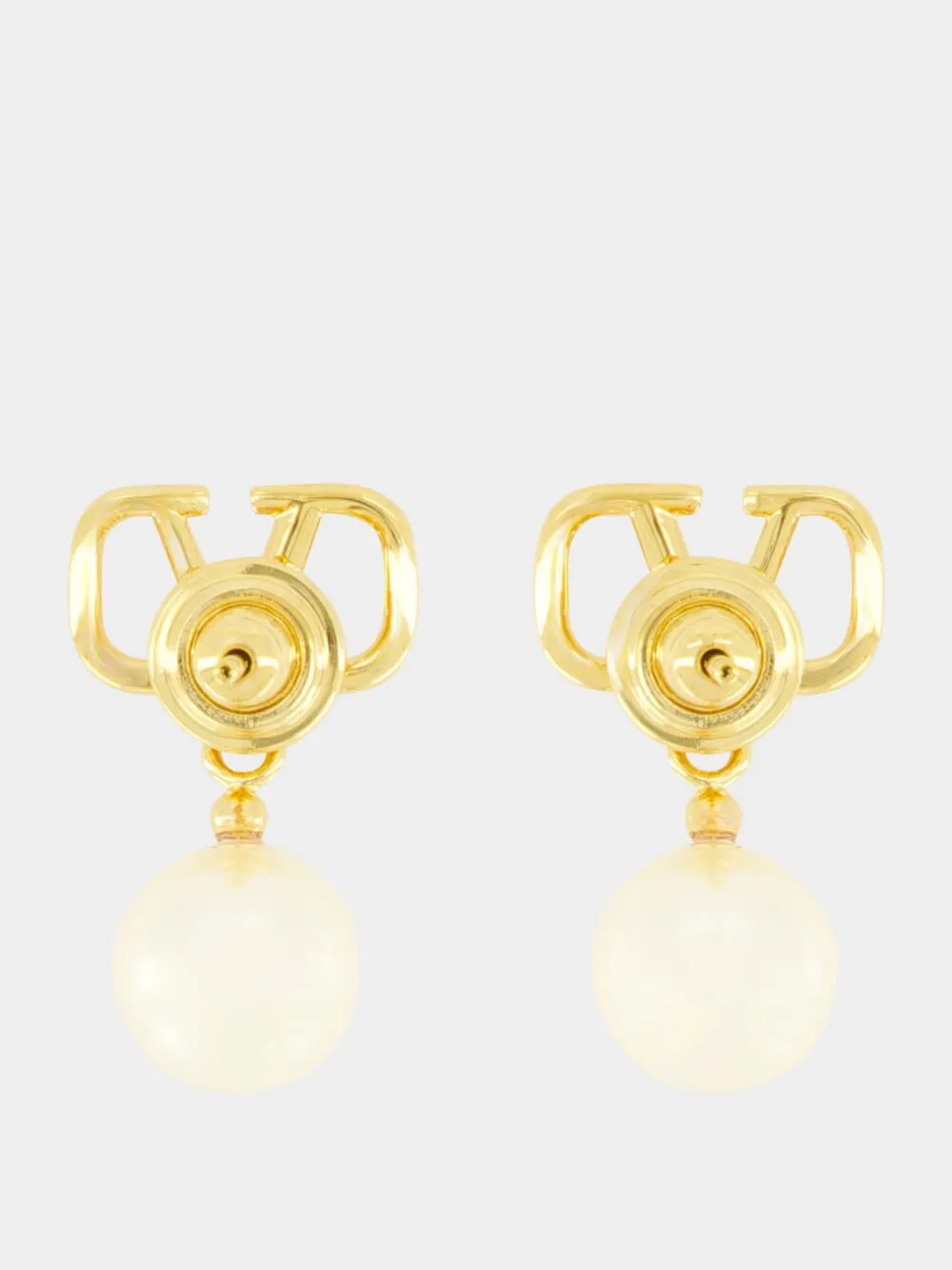 VLogo Signature Pearl Earrings Gold sold by Fashion Clinic product image thumbnail 2