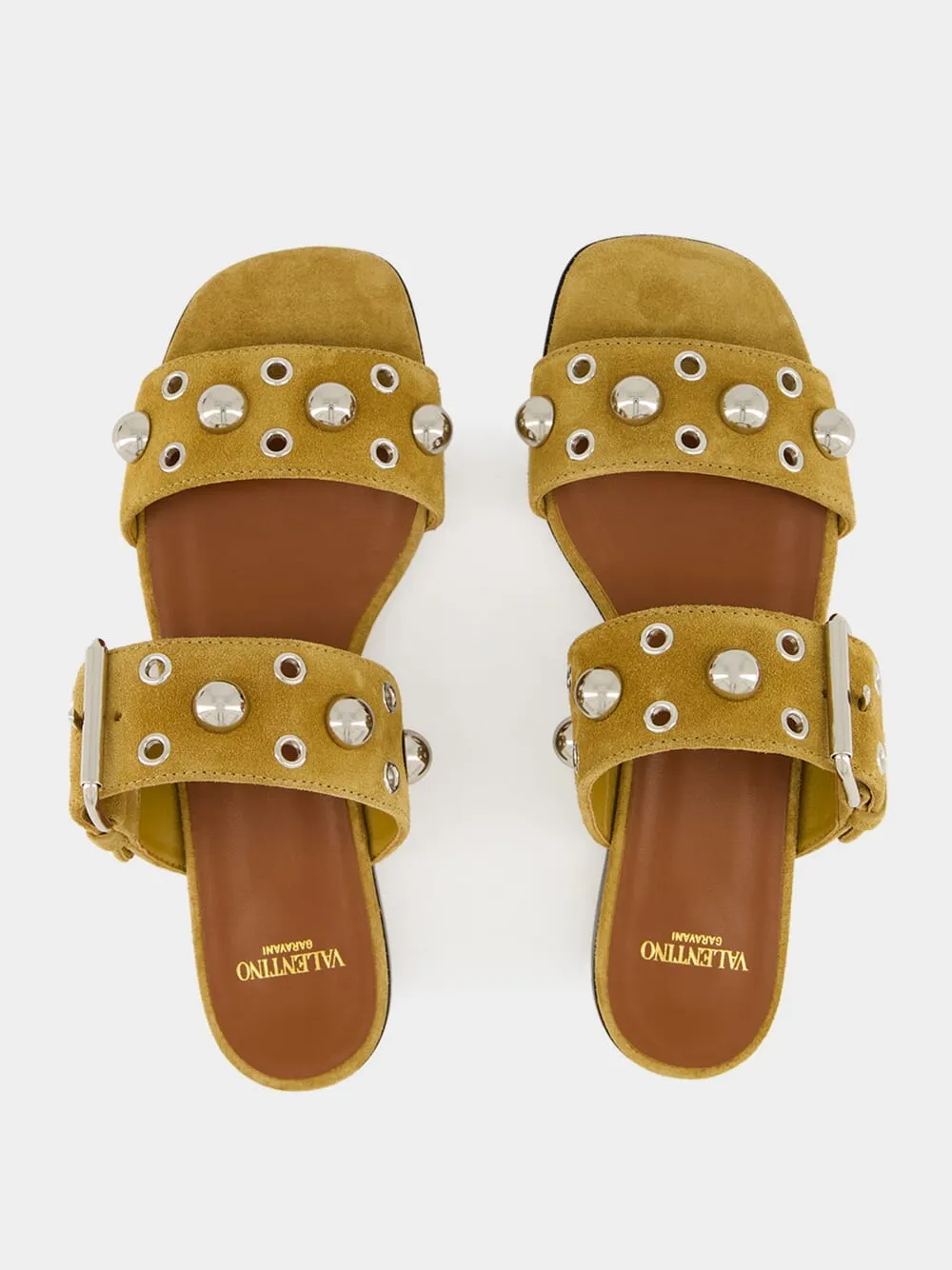 Crust Leather Studded Slide Sandals sold by Fashion Clinic product image thumbnail 4