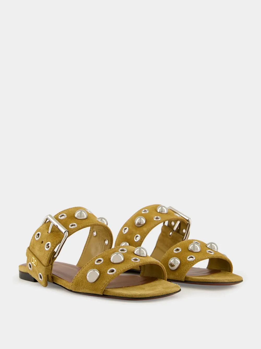 Crust Leather Studded Slide Sandals sold by Fashion Clinic product image thumbnail 3