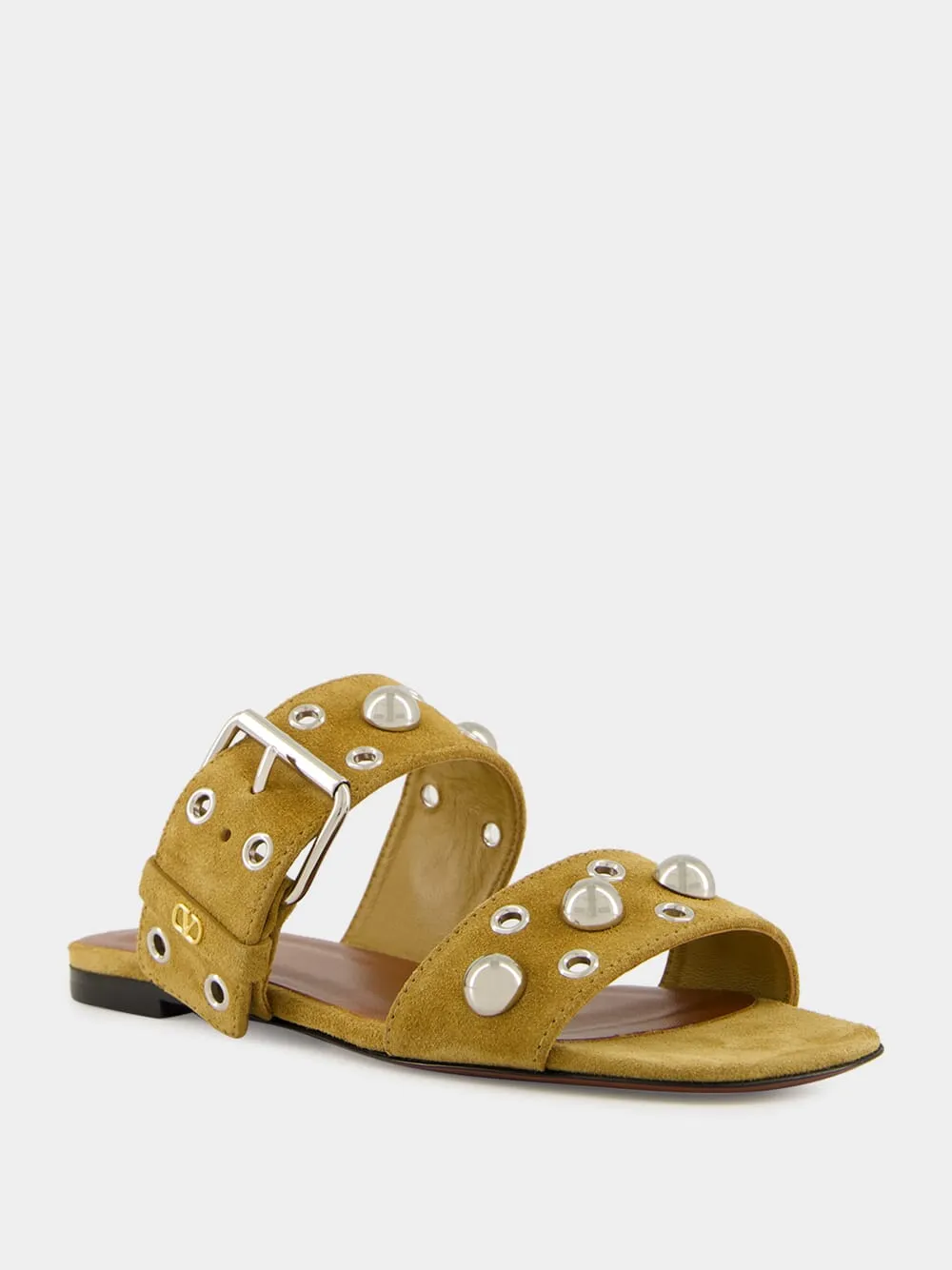 Crust Leather Studded Slide Sandals sold by Fashion Clinic product image thumbnail 2