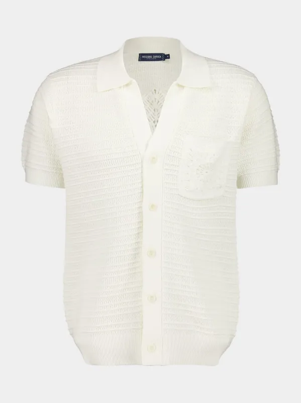 Ivory César Cotton Crochet Cardigan sold by Fashion Clinic