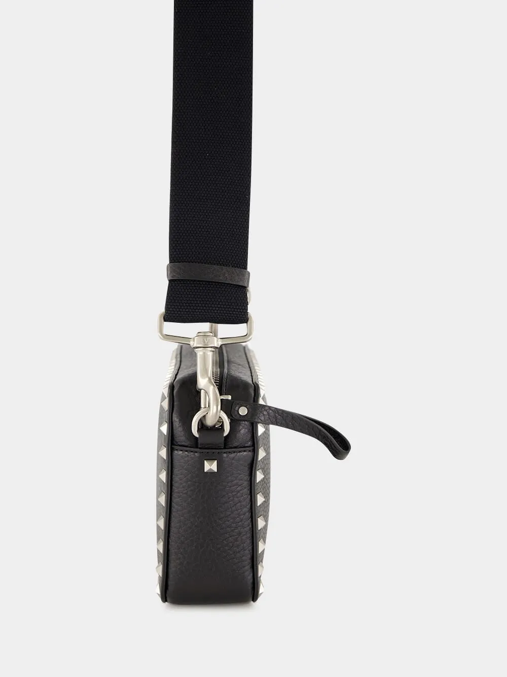 Black Rockstud Leather Crossbody Bag sold by Fashion Clinic product image thumbnail 4