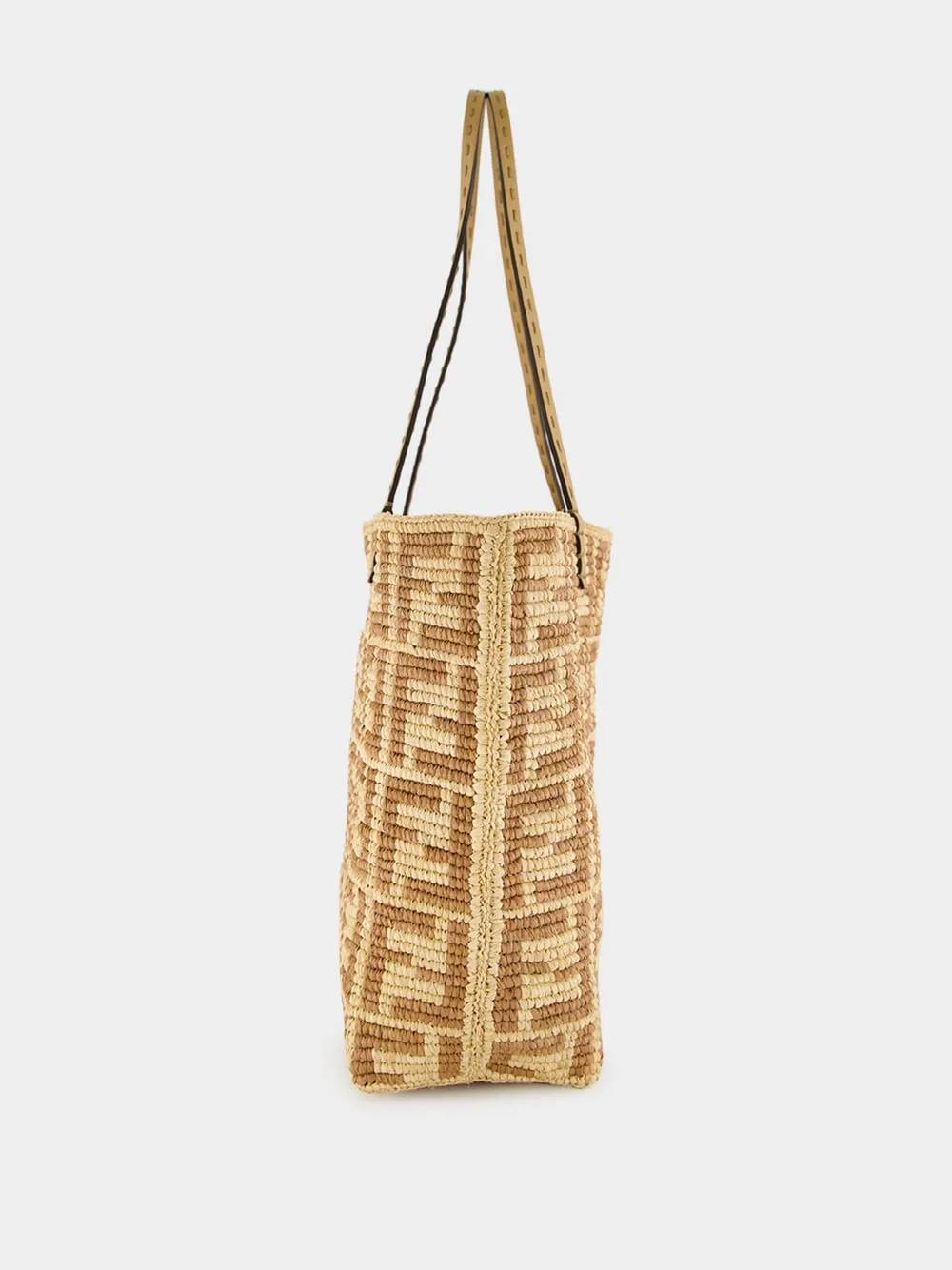 Beige Roll Large Raffia Crochet Shopper sold by Fashion Clinic product image thumbnail 4