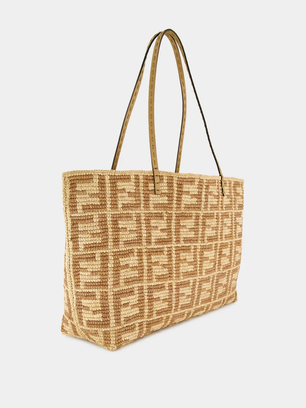 Beige Roll Large Raffia Crochet Shopper sold by Fashion Clinic product image thumbnail 3