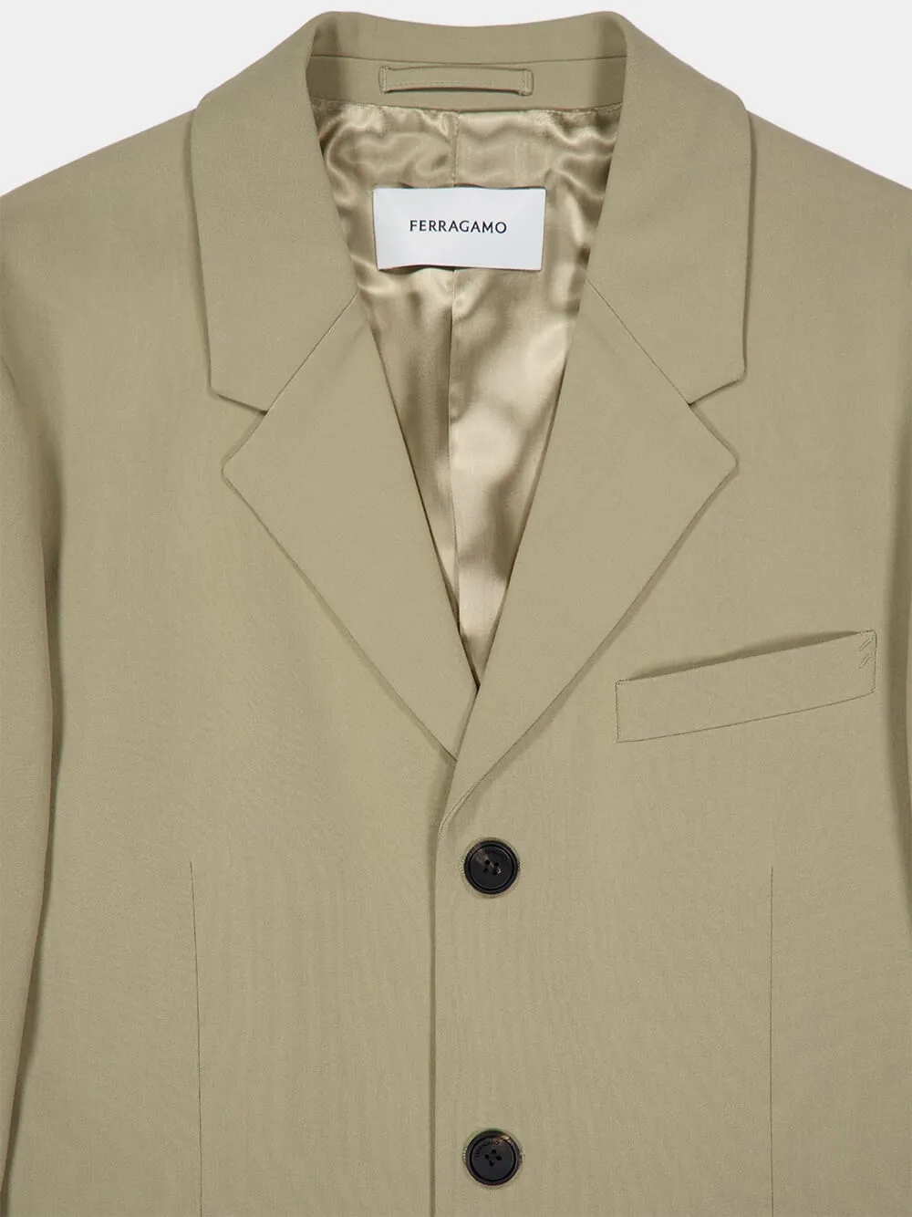 Sand Single-Breasted Silk-Blend Blazer sold by Fashion Clinic product image thumbnail 5