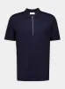 Navy Blue Cotton Polo with Zip Collar sold by Fashion Clinic