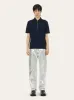 Navy Blue Cotton Polo with Zip Collar sold by Fashion Clinic