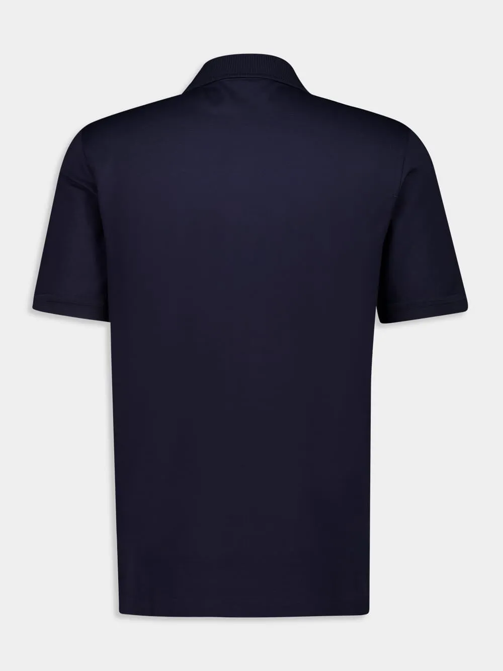 Navy Blue Cotton Polo with Zip Collar sold by Fashion Clinic product image thumbnail 4