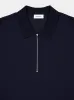 Navy Blue Cotton Polo with Zip Collar sold by Fashion Clinic