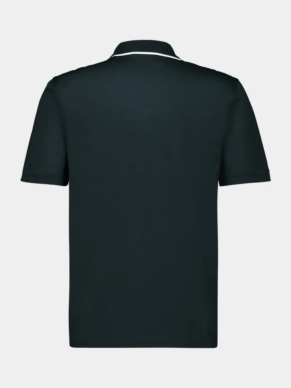 Moss Green Piqué Cotton Polo with Zip sold by Fashion Clinic product image thumbnail 2