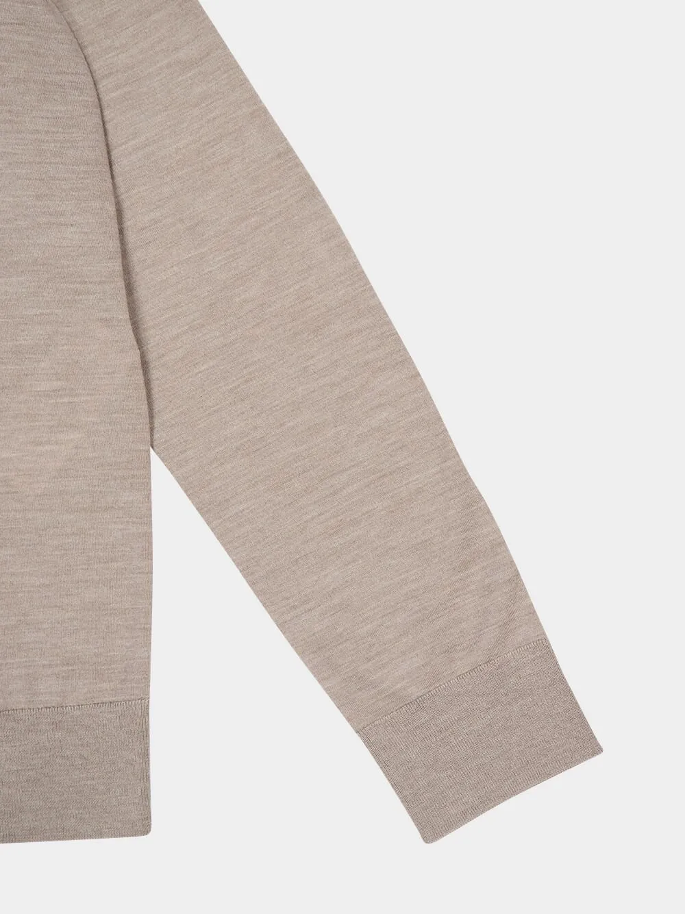 Sand Virgin Wool V-Neck Sweater sold by Fashion Clinic product image thumbnail 4