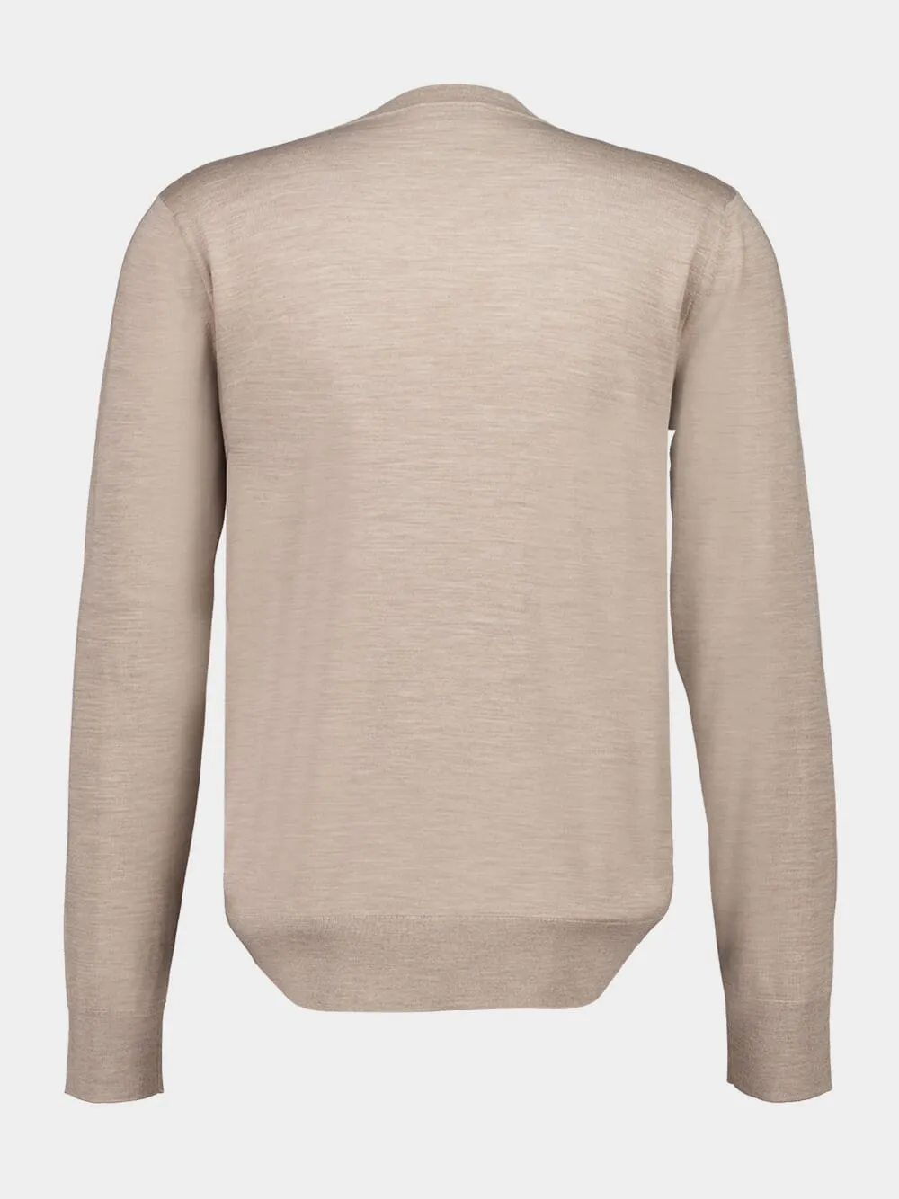 Sand Virgin Wool V-Neck Sweater sold by Fashion Clinic product image thumbnail 2