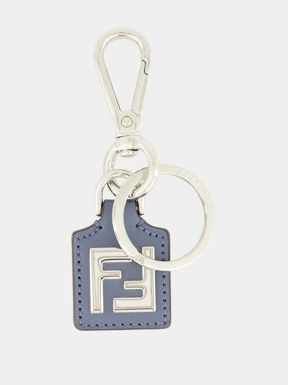 Blue FF Squared Leather Key Ring sold by Fashion Clinic