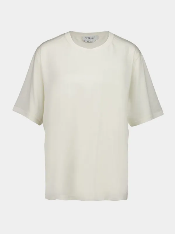 Ivory Kirby Cashmere Crewneck T-Shirt sold by Fashion Clinic