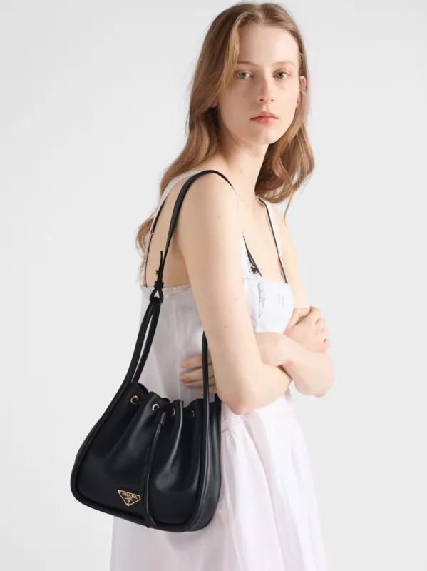 Black Darling Leather Mini Bucket Bag sold by Fashion Clinic