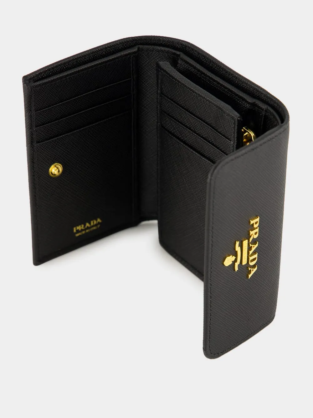 Black Small Saffiano Leather Wallet sold by Fashion Clinic product image thumbnail 3