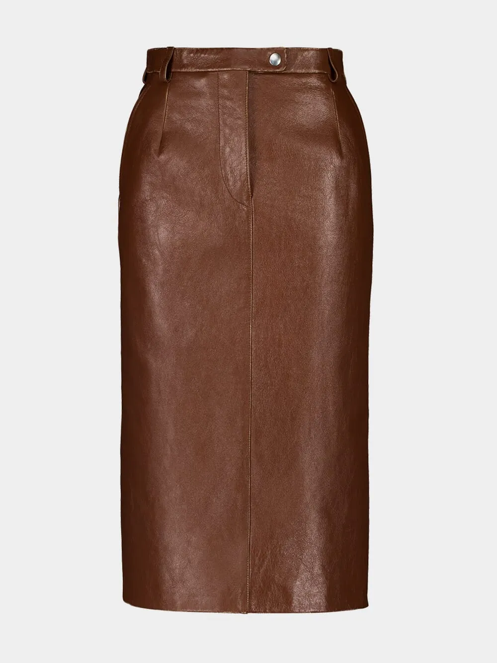 Brandy Leather Midi Skirt sold by Fashion Clinic