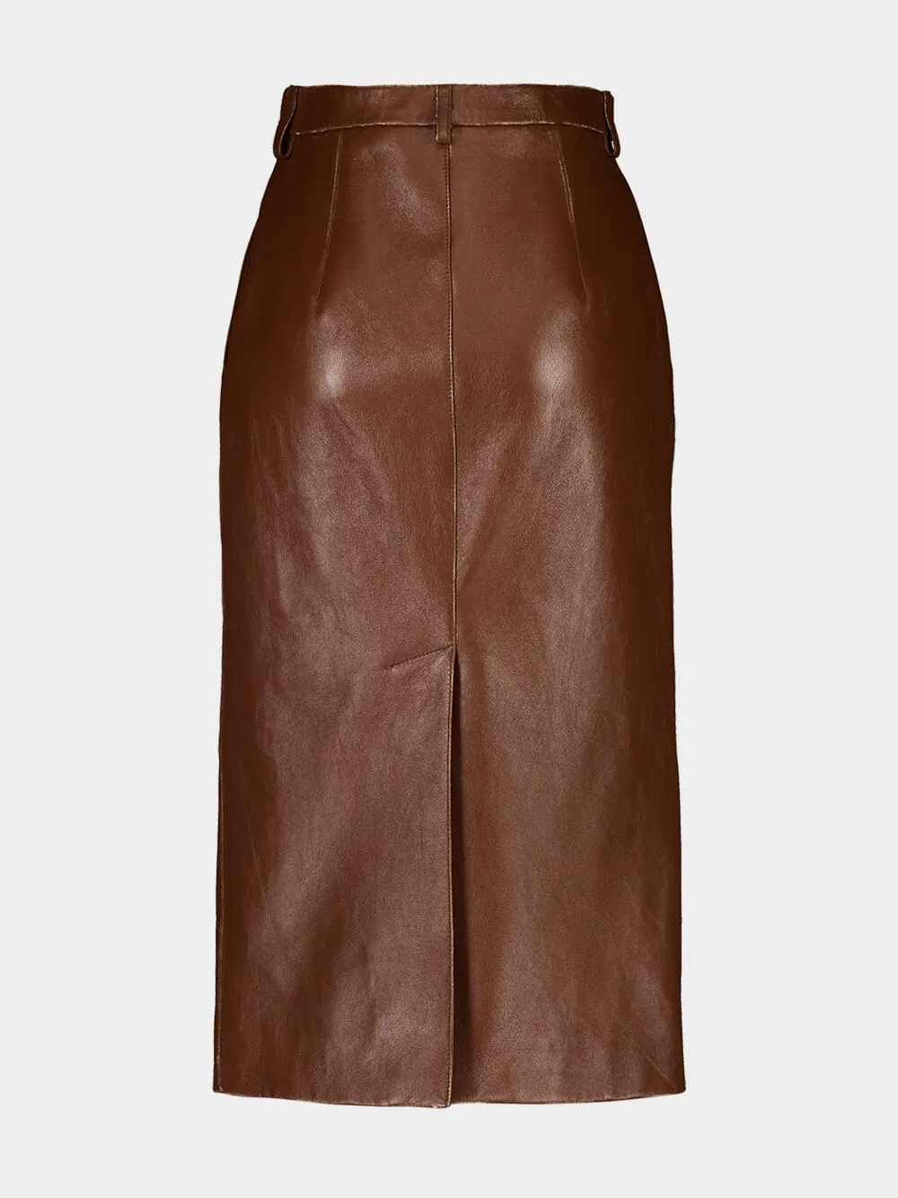 Brandy Leather Midi Skirt sold by Fashion Clinic product image thumbnail 2