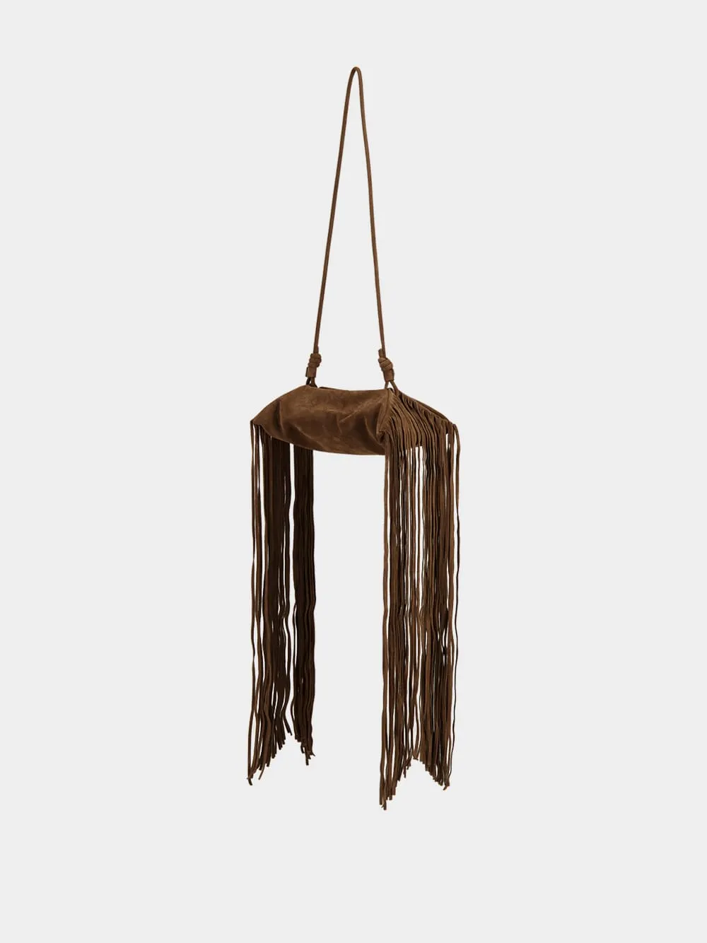 Chocolate Origami Fringe Mini Bag sold by Fashion Clinic product image thumbnail 5