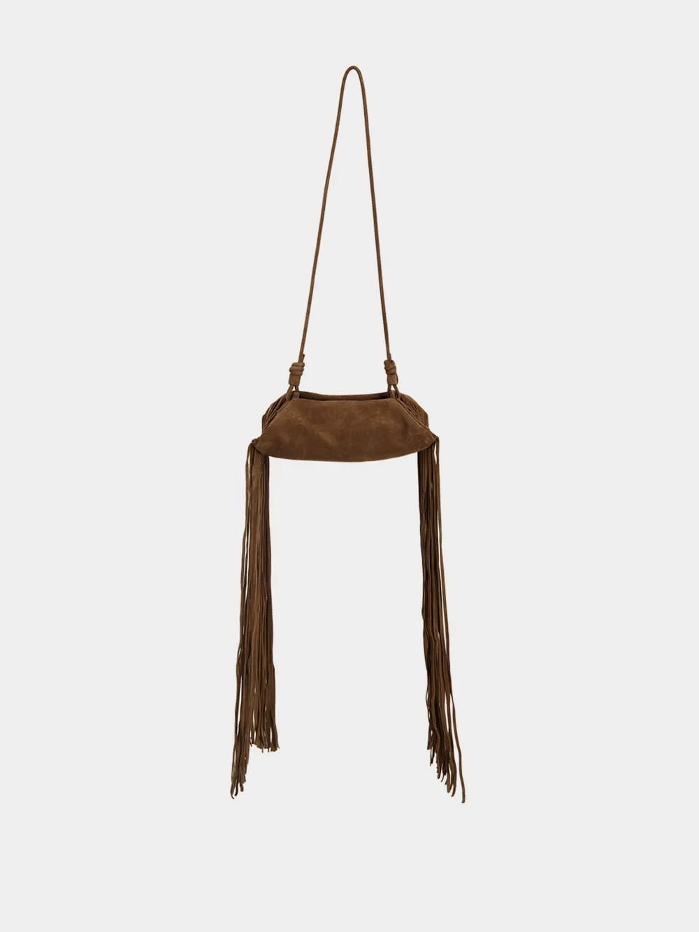 Chocolate Origami Fringe Mini Bag sold by Fashion Clinic