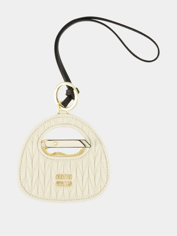 White Wander Leather Bag Charm sold by Fashion Clinic