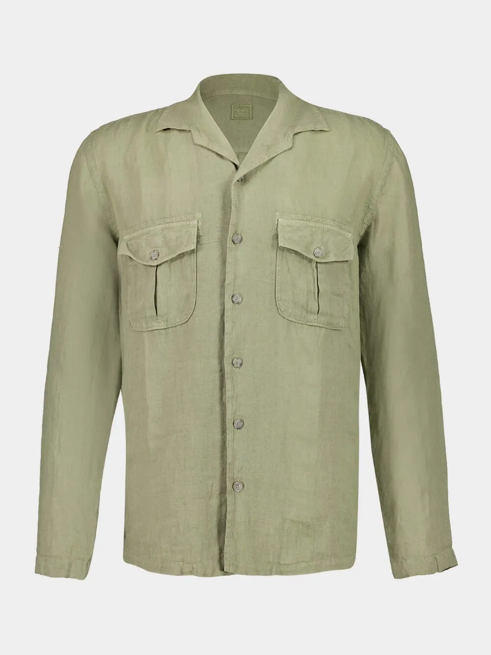 Cactus Green Linen Shirt with Pockets sold by Fashion Clinic